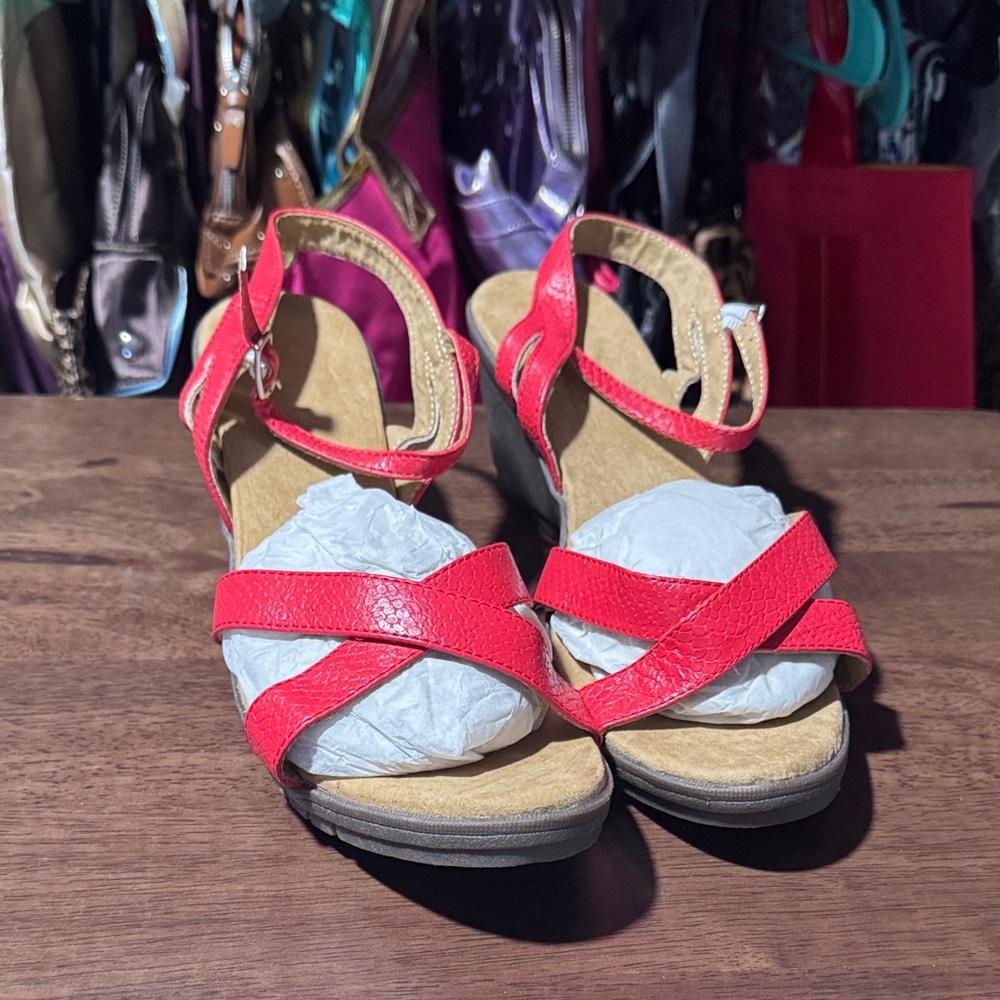 Avon Red Strappy Wedges